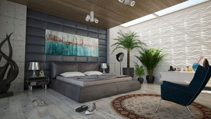 nowoczesne oświetlenie sufitowe w sypialni